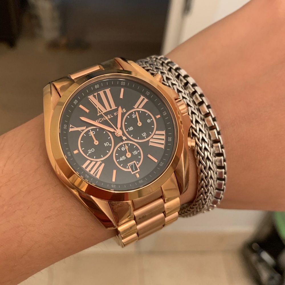 Rose Gold and Black Michael Kors watch